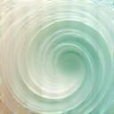 Concepto visual abstracto de calma mental con olas suaves y colores pastel.